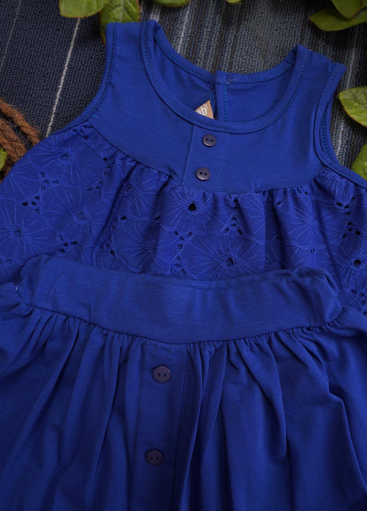 Sanaulla Exclusive Range  Fancy Girls Frocks -  130388 Dark Blue