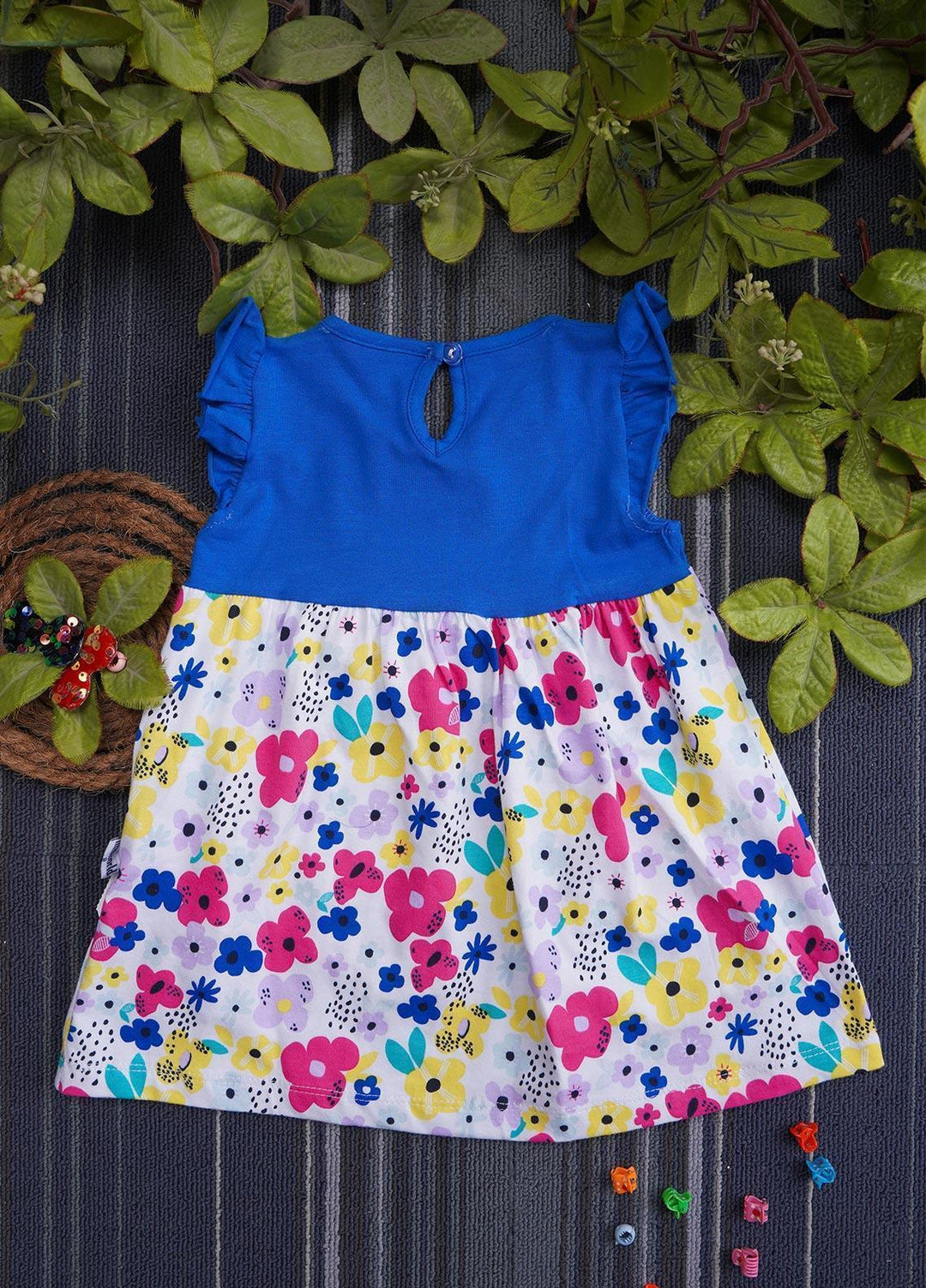 Sanaulla Exclusive Range  Fancy Frocks for Girls -  132556 Blue