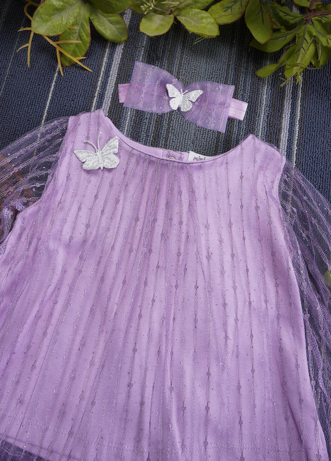 Sanaulla Exclusive Range  Fancy Frocks for Girls -  5-3005 Purple