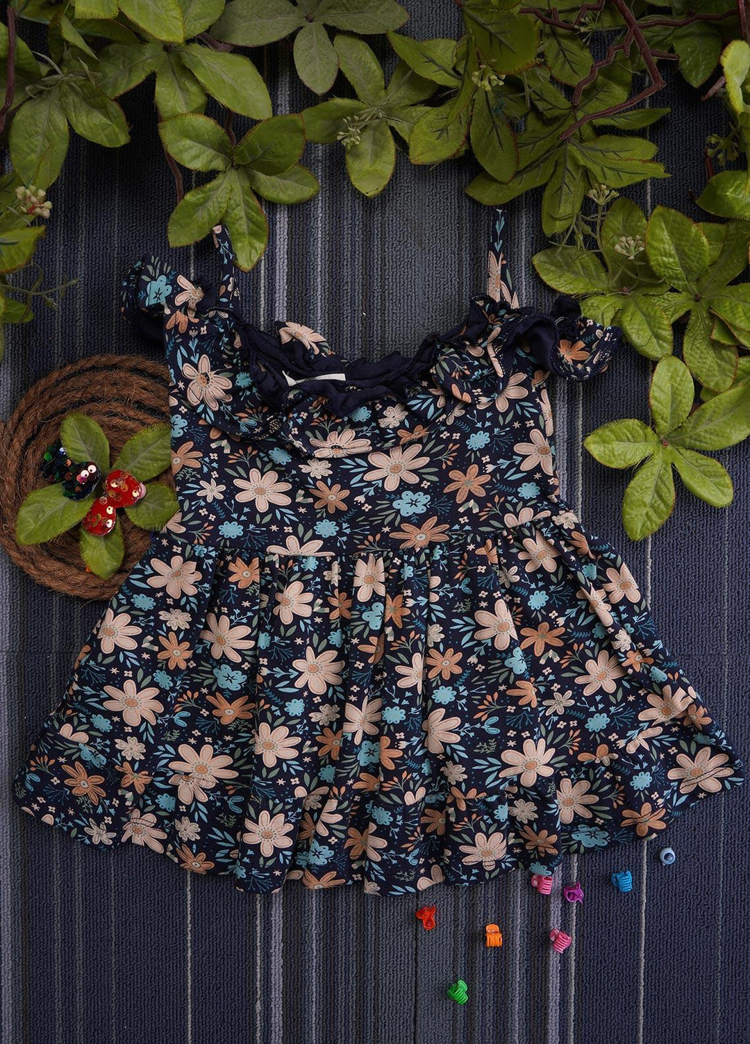 Sanaulla Exclusive Range  Fancy Frocks for Girls -  7036-0205 Blue