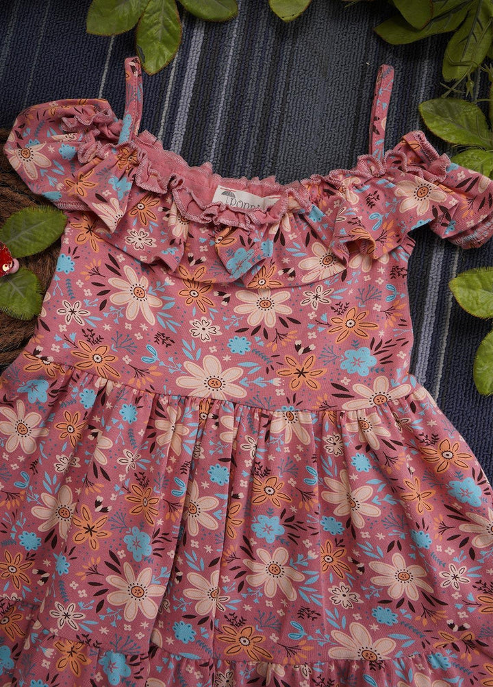 Sanaulla Exclusive Range  Fancy Girls Frocks -  7036-0205 Pink