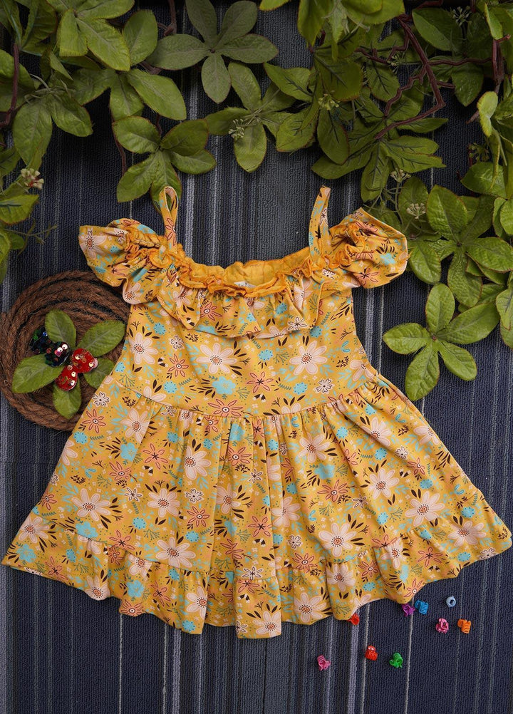 Sanaulla Exclusive Range  Fancy Frocks for Girls -  7036-0205 Yellow