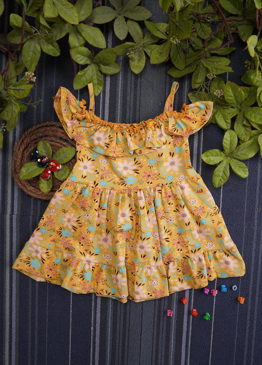 Sanaulla Exclusive Range  Fancy Frocks for Girls -  7036-0205 Yellow