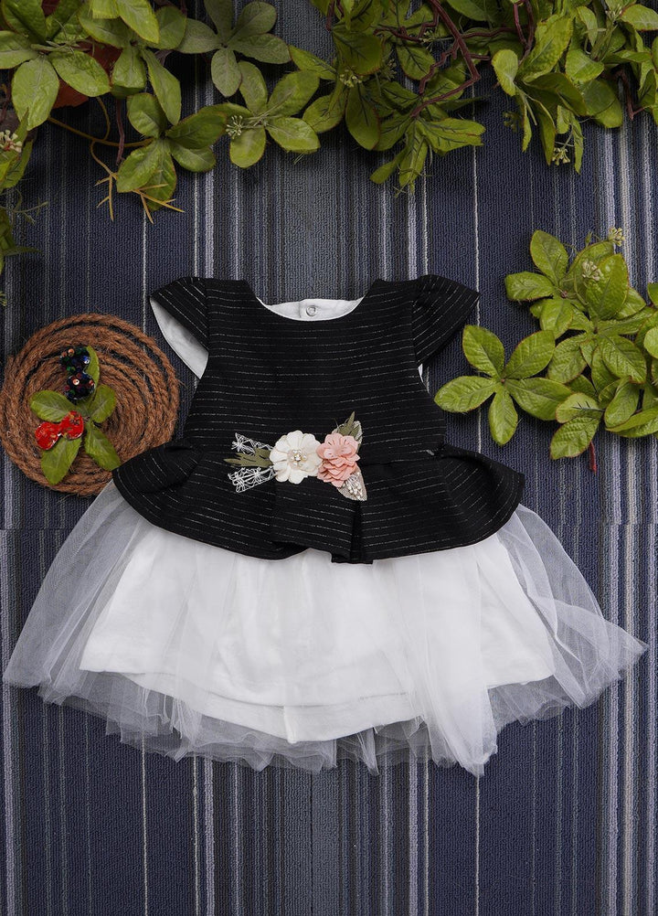 Sanaulla Exclusive Range  Fancy Frocks for Girls -  BT625 Black