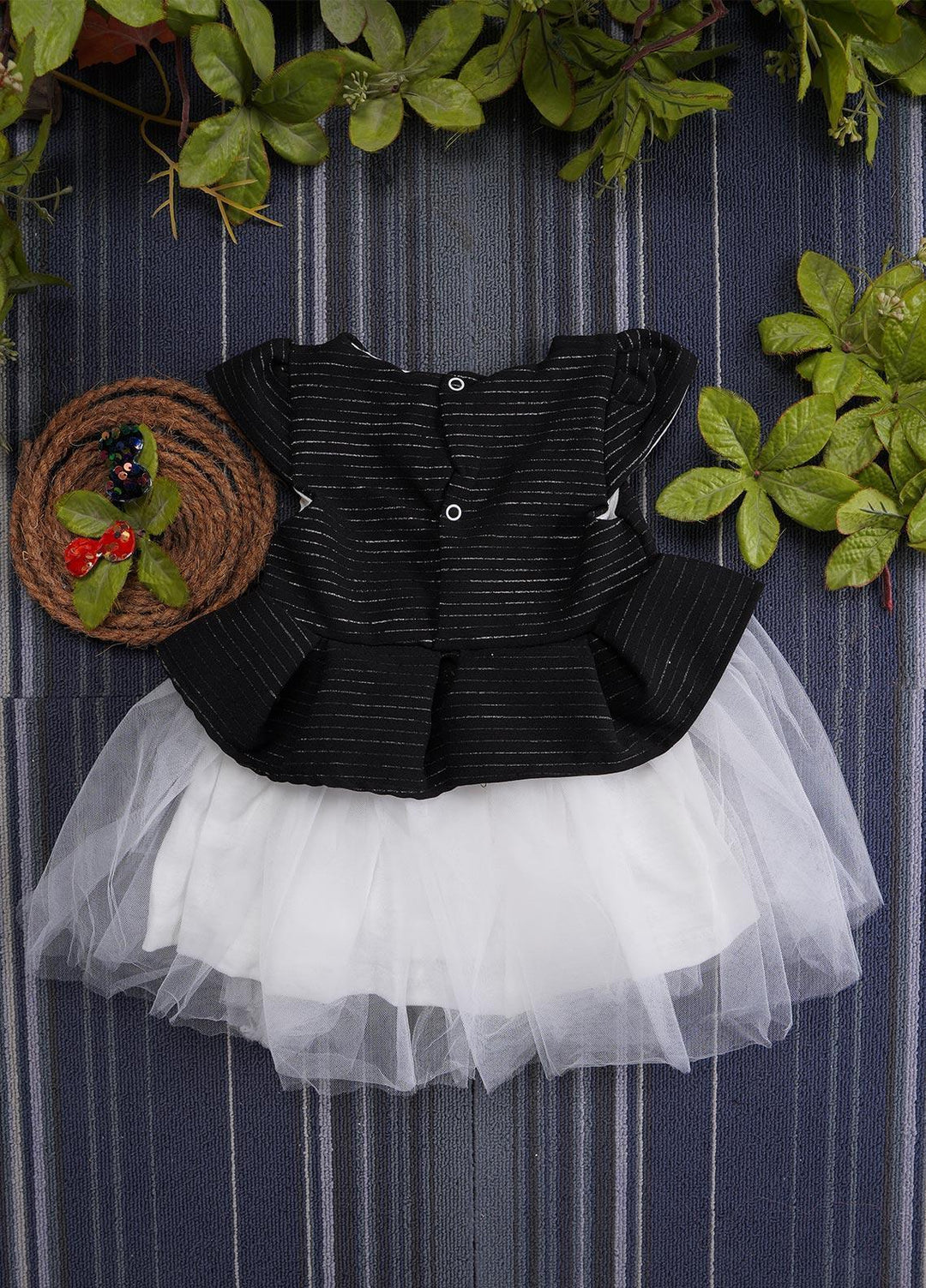 Sanaulla Exclusive Range  Fancy Frocks for Girls -  BT625 Black