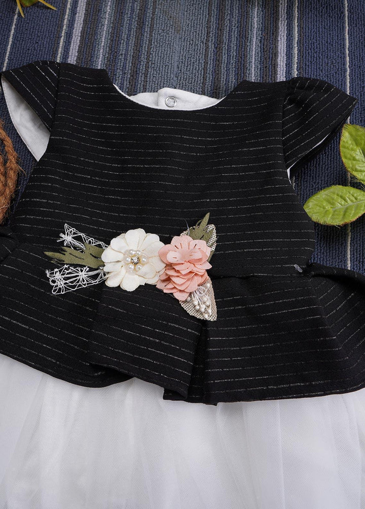 Sanaulla Exclusive Range  Fancy Frocks for Girls -  BT625 Black