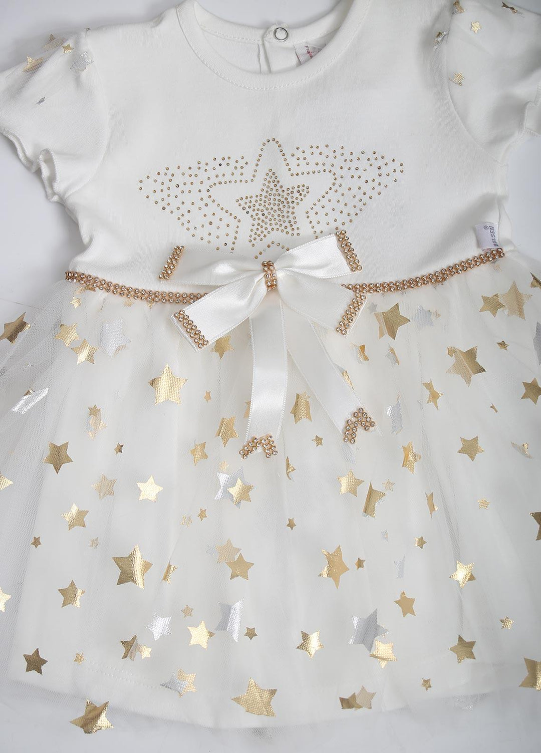 Sanaulla Exclusive Range  Fancy Frocks for Girls -  00474 White
