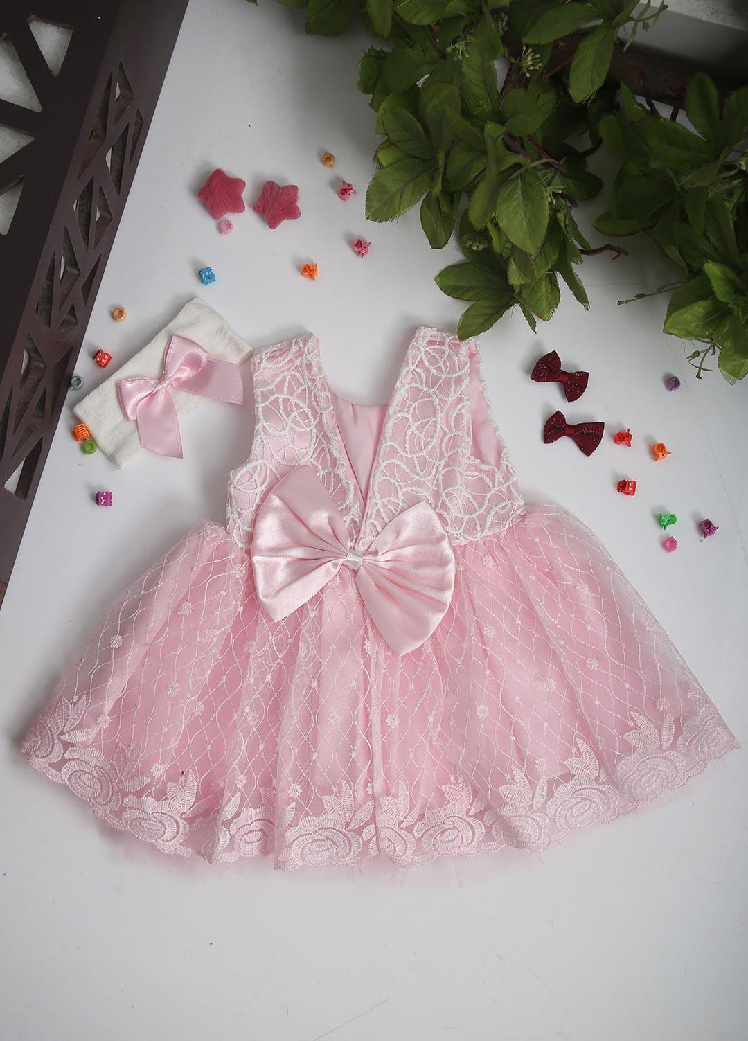 Sanaulla Exclusive Range  Fancy Frocks for Girls -  146 Pink