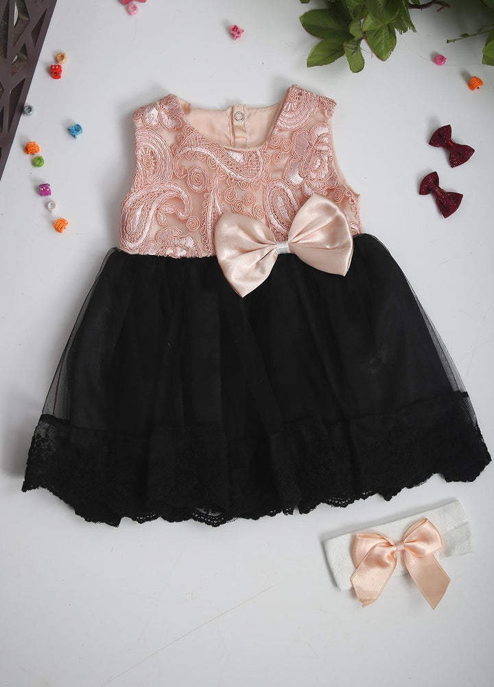 Sanaulla Exclusive Range  Fancy Girls Frocks -  171 Black
