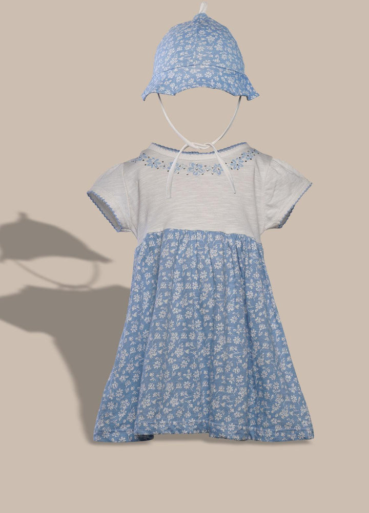 Sanaulla Exclusive Range  Pret Frock for Girls -  20297 Sk/Blue