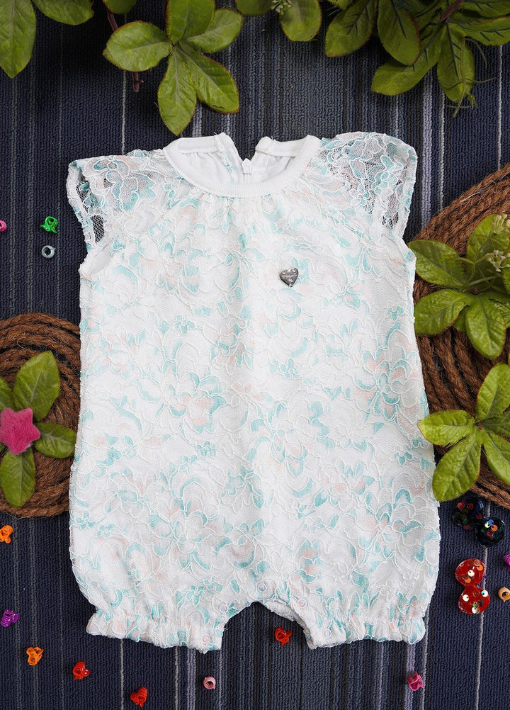 Sanaulla Exclusive Range Cotton Casual Romper for Girls -  221084 C Green