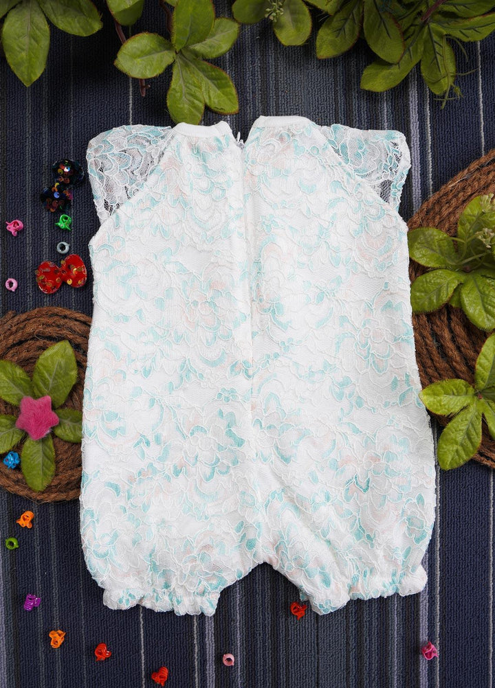 Sanaulla Exclusive Range Cotton Casual Romper for Girls -  221084 C Green