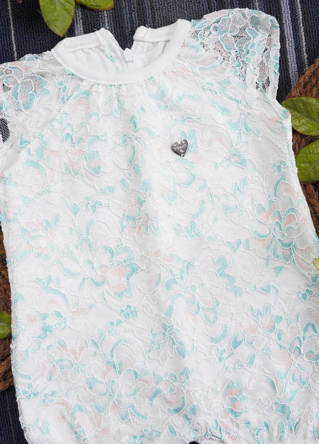 Sanaulla Exclusive Range Cotton Casual Romper for Girls -  221084 C Green