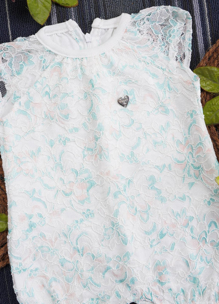 Sanaulla Exclusive Range Cotton Casual Romper for Girls -  221084 C Green