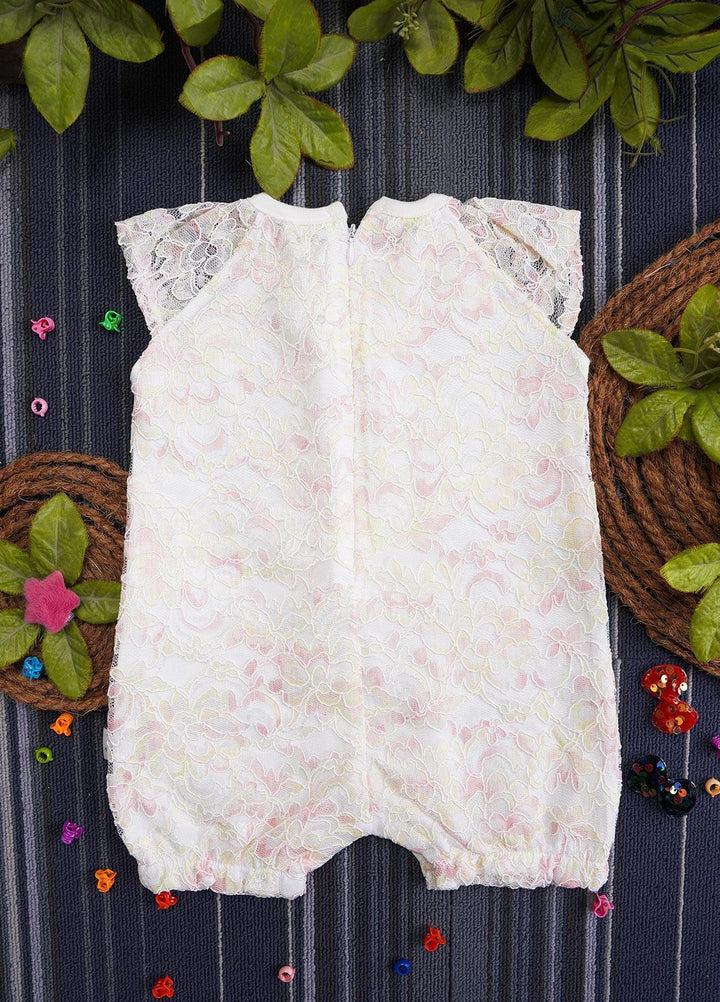 Sanaulla Exclusive Range Cotton Casual Girls Romper -  221084 Off White