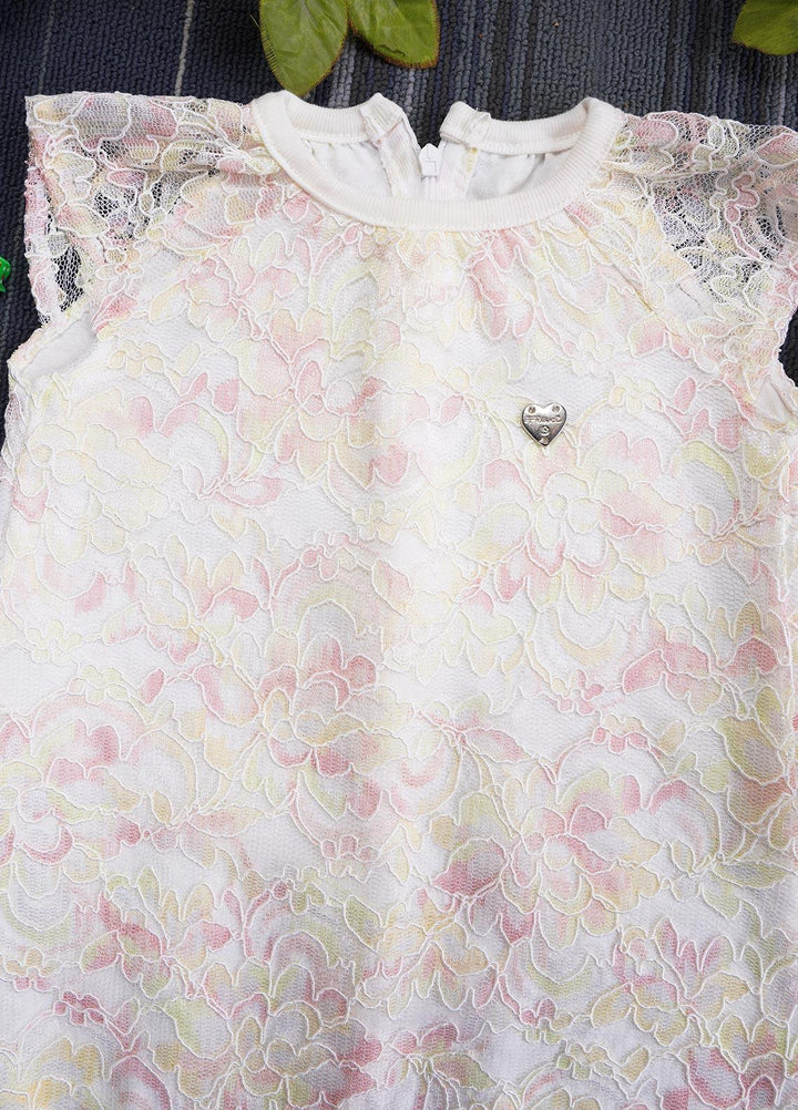 Sanaulla Exclusive Range Cotton Casual Girls Romper -  221084 Off White