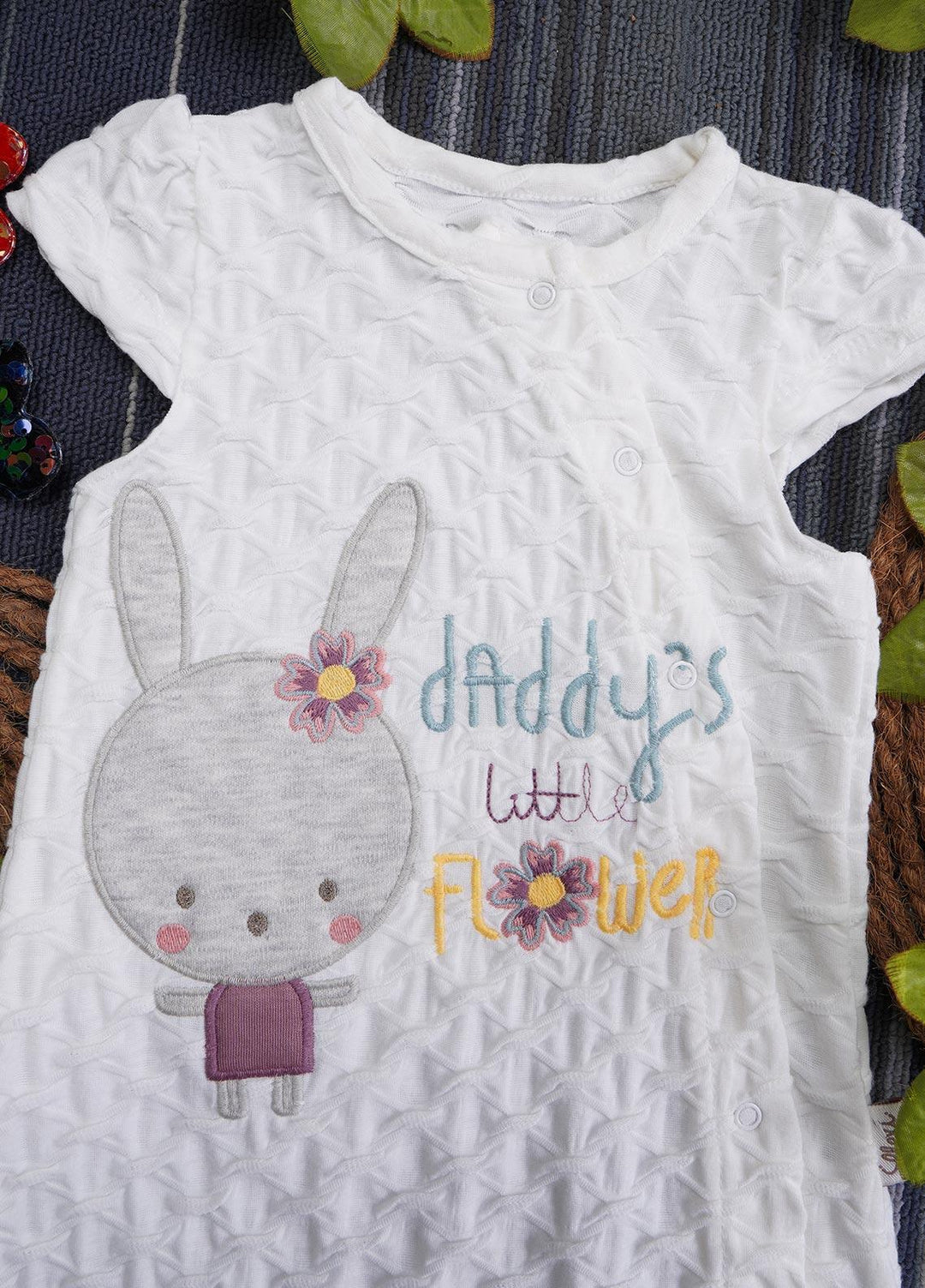 Sanaulla Exclusive Range Cotton Casual Romper for Girls -  236391 White