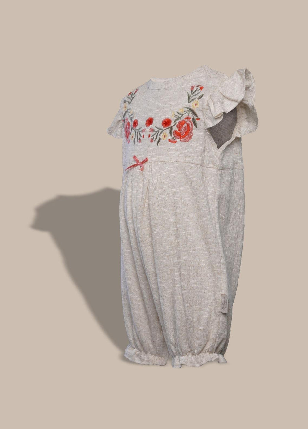 Sanaulla Exclusive Range  Pret Romper for Girls -  BM-1898 Fawn