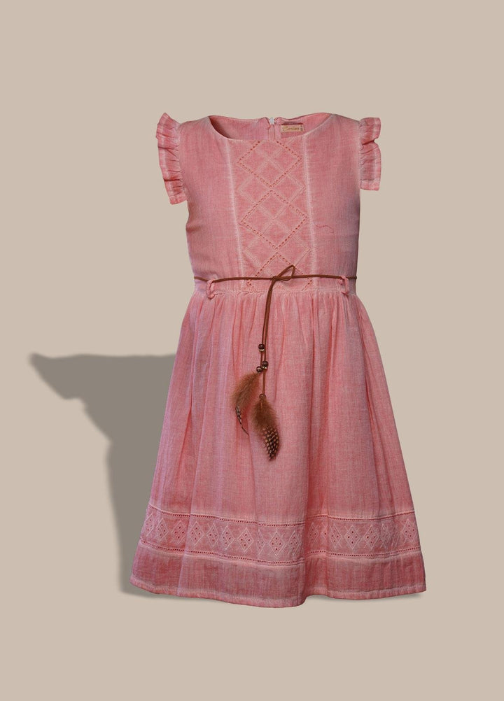 Sanaulla Exclusive Range  Pret Frock for Girls -  3066 L-Pink