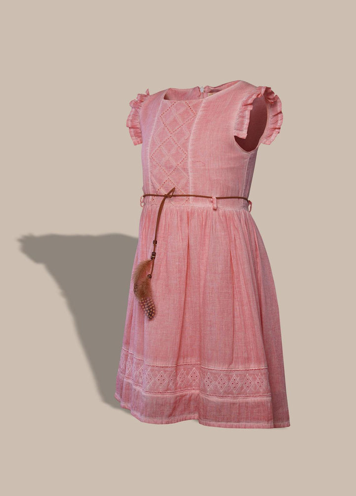 Sanaulla Exclusive Range  Pret Frock for Girls -  3066 L-Pink