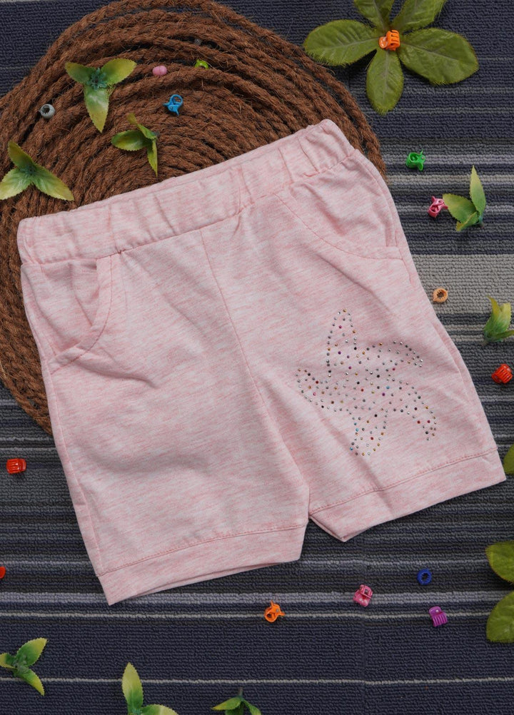 Sanaulla Exclusive Range Cotton Casual Short for Girls -   70530 Light Pink
