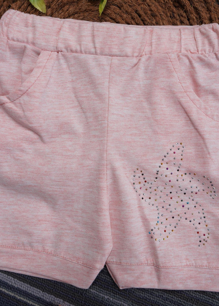 Sanaulla Exclusive Range Cotton Casual Short for Girls -   70530 Light Pink