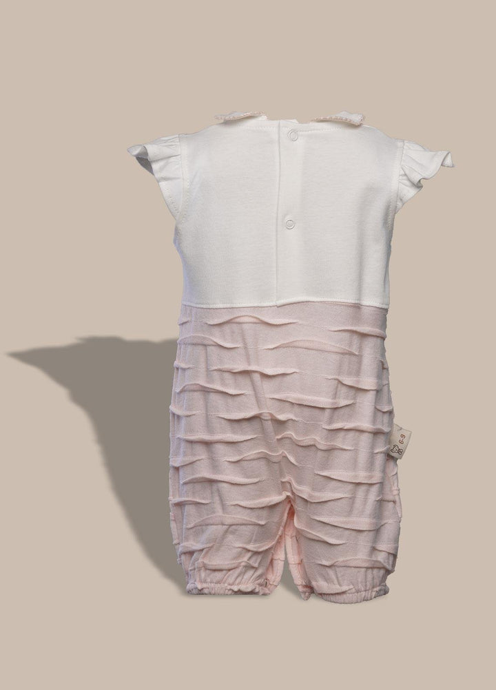 Sanaulla Exclusive Range  Pret Romper for Girls -  TU1118 Peach