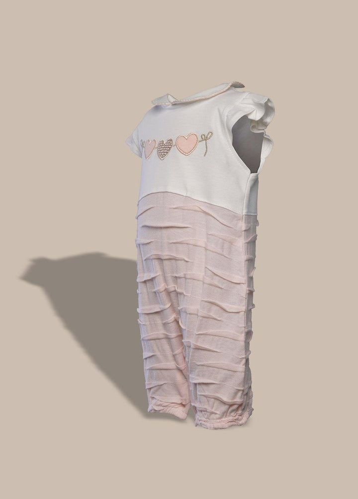 Sanaulla Exclusive Range  Pret Romper for Girls -  TU1118 Peach