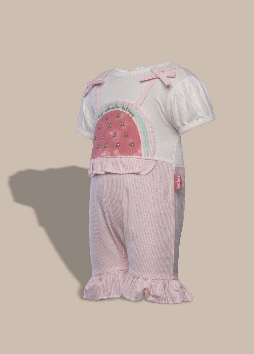 Sanaulla Exclusive Range  Pret Romper for Girls -  1016500 Fawn