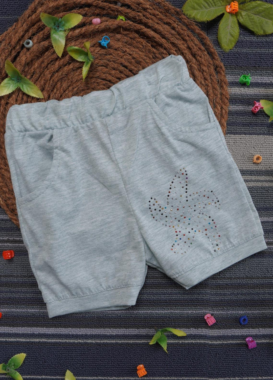 Sanaulla Exclusive Range Cotton Casual Short for Girls -   70530 Sea Green