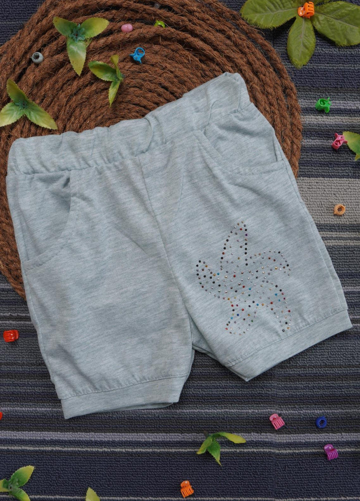 Sanaulla Exclusive Range Cotton Casual Short for Girls -   70530 Sea Green