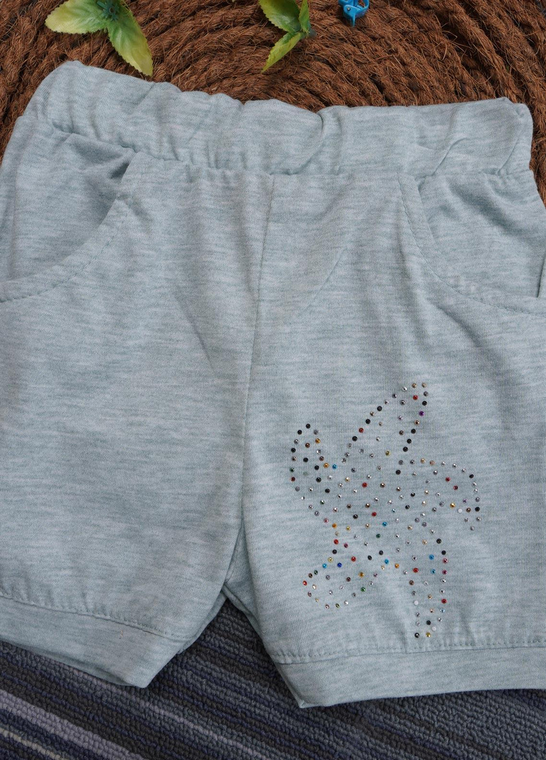 Sanaulla Exclusive Range Cotton Casual Short for Girls -   70530 Sea Green