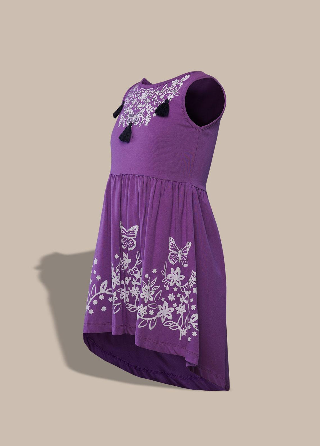 Sanaulla Exclusive Range  Pret Frock for Girls -  114922 Purple