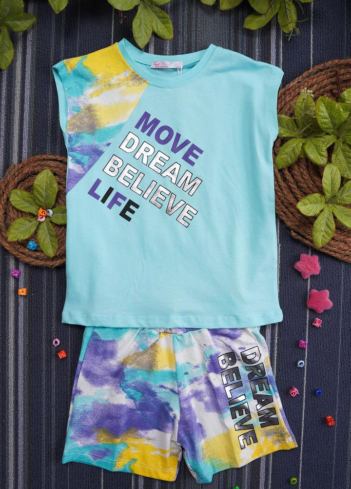 Sanaulla Exclusive Range Cotton Casual Girls Suit -  131206 Ferozi