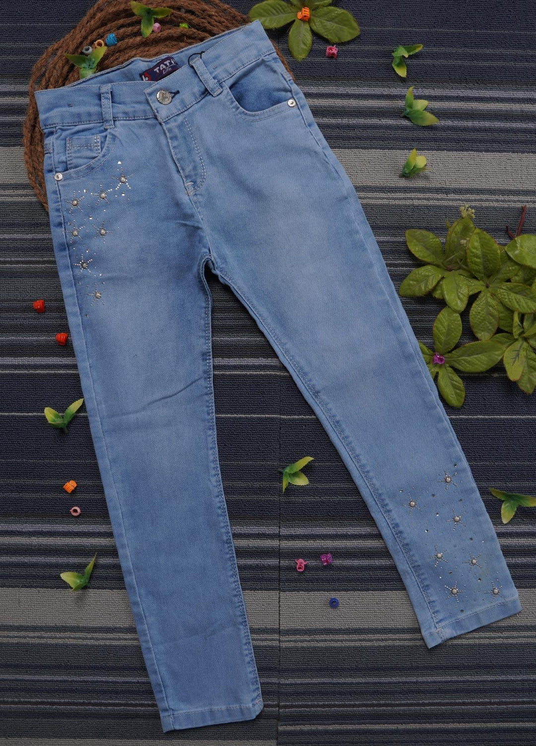 Sanaulla Exclusive Range Denim Casual Jeans for Girls -   0112 Sky Blue