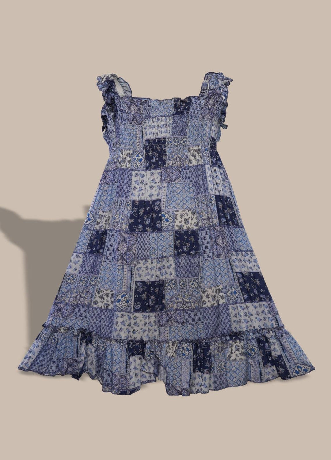 Sanaulla Exclusive Range  Pret Frock for Girls -  8019 Blue