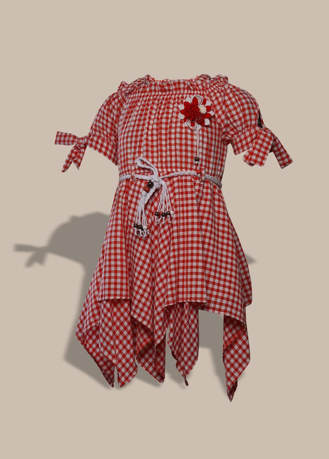 Sanaulla Exclusive Range  Pret Frock for Girls -  1018117 Red