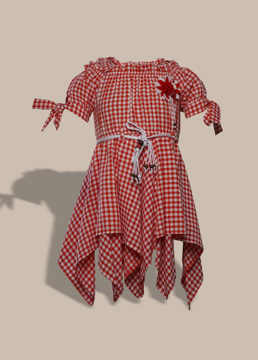 Sanaulla Exclusive Range  Pret Frock for Girls -  1018117 Red