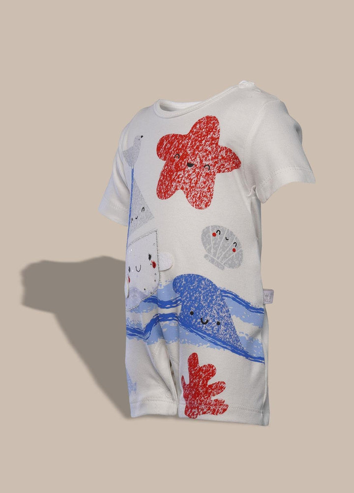 Sanaulla Exclusive Range  Pret Romper for Girls -  132371 White