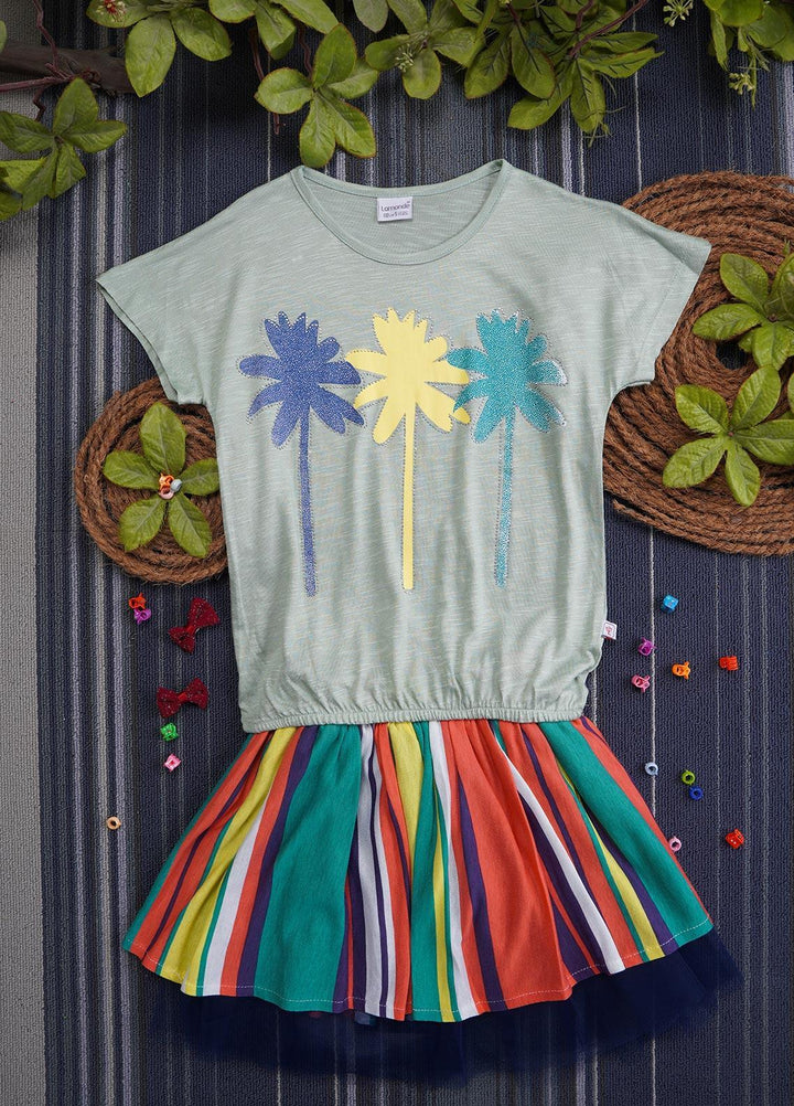 Sanaulla Exclusive Range Cotton Casual Girls Suit -  131049 C Green