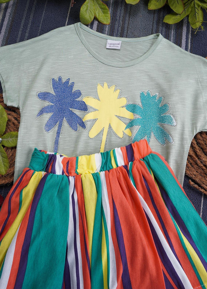 Sanaulla Exclusive Range Cotton Casual Girls Suit -  131049 C Green