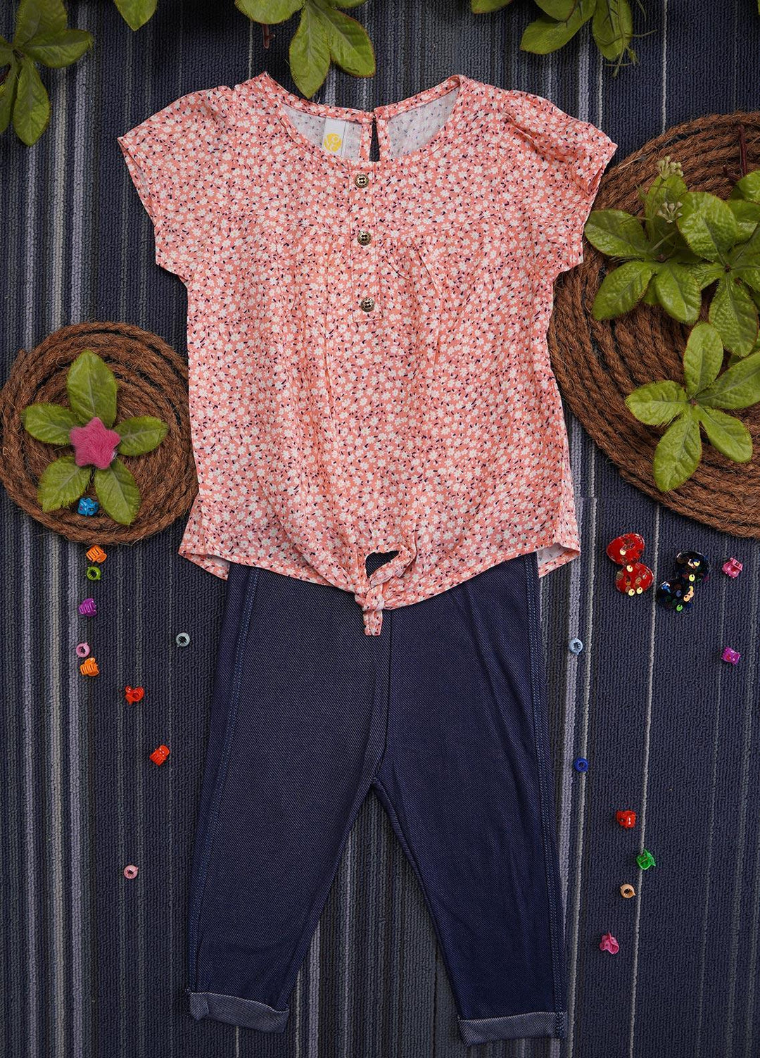 Sanaulla Exclusive Range Cotton Casual Girls Suit -  133160 Peach