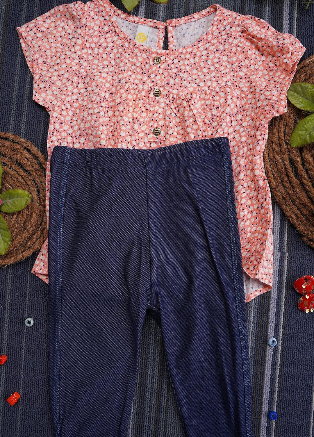 Sanaulla Exclusive Range Cotton Casual Girls Suit -  133160 Peach