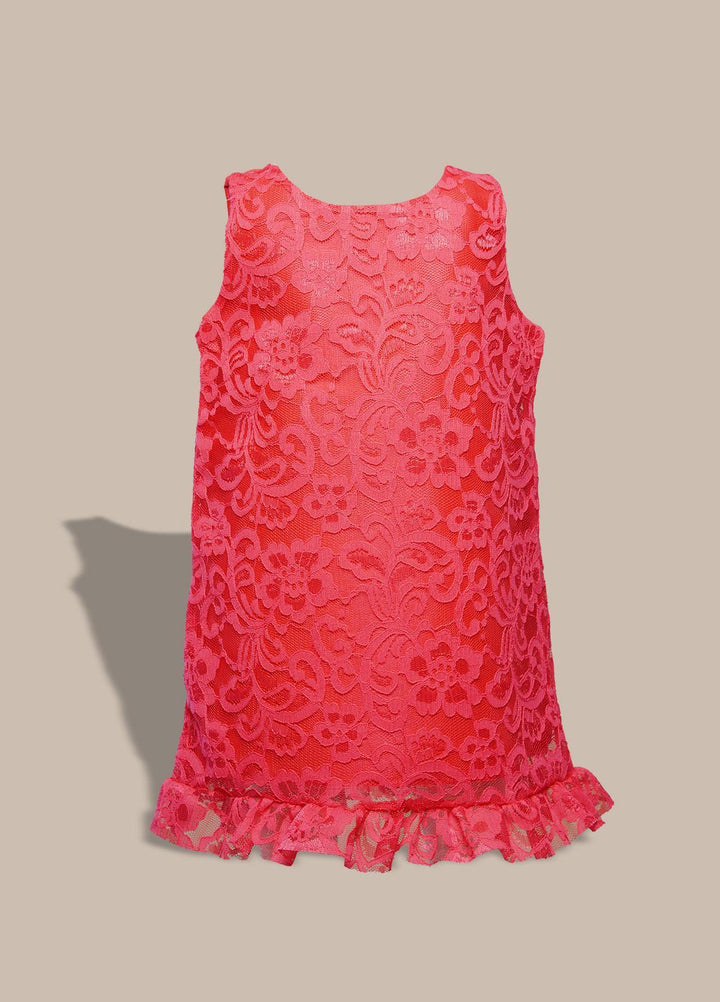 Sanaulla Exclusive Range  Pret Frock for Girls -  0033 Red