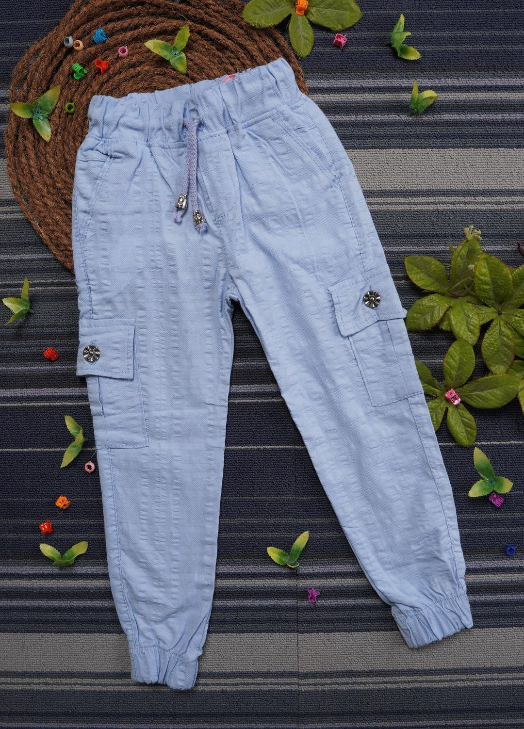 Sanaulla Exclusive Range Cotton Casual Trouser for Girls -   0103 Sky Blue