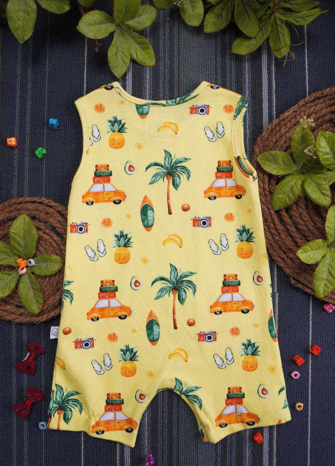 Sanaulla Exclusive Range Cotton Casual Romper for Girls -  2229808 Yellow