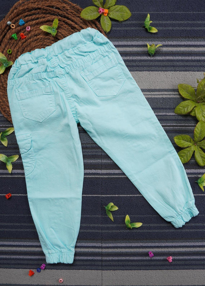 Sanaulla Exclusive Range Cotton Casual Trouser for Girls -   0105 Light Feroze