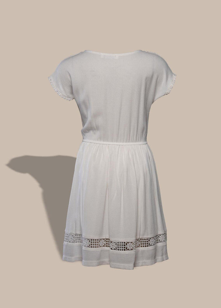 Sanaulla Exclusive Range  Pret Frock for Girls -  2984 White