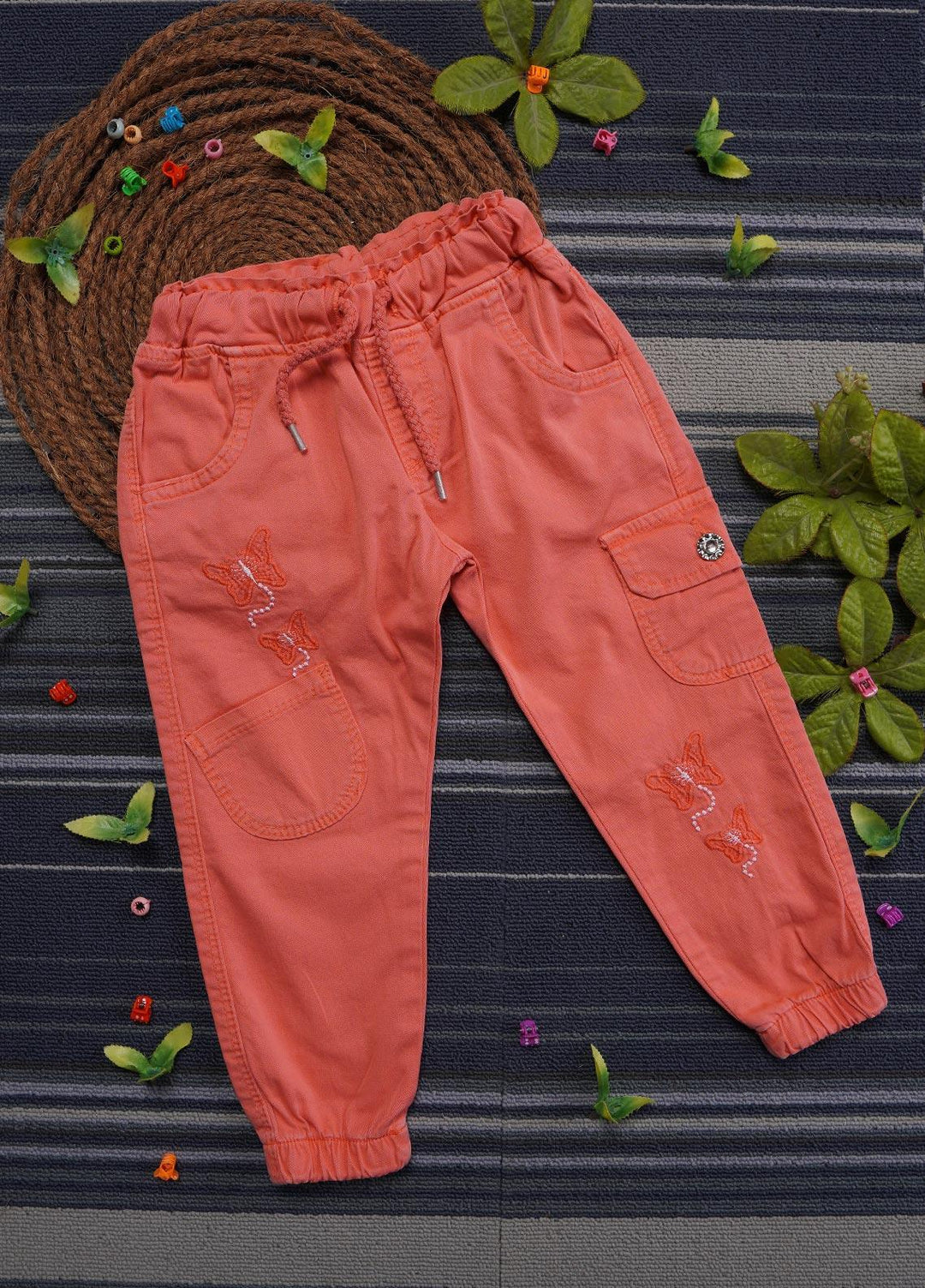 Sanaulla Exclusive Range Cotton Casual Trouser for Girls -   0105 Orange