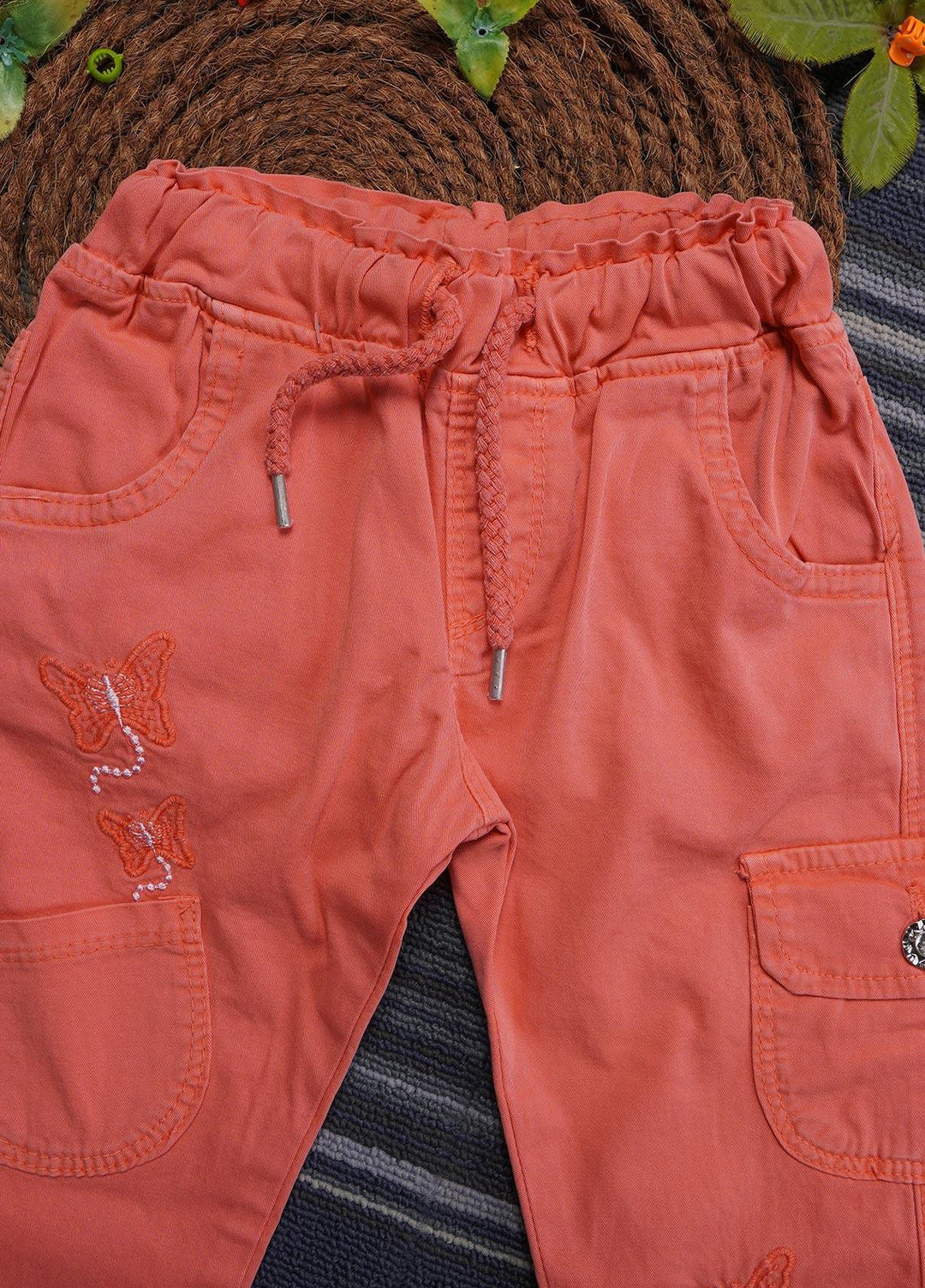 Sanaulla Exclusive Range Cotton Casual Trouser for Girls -   0105 Orange